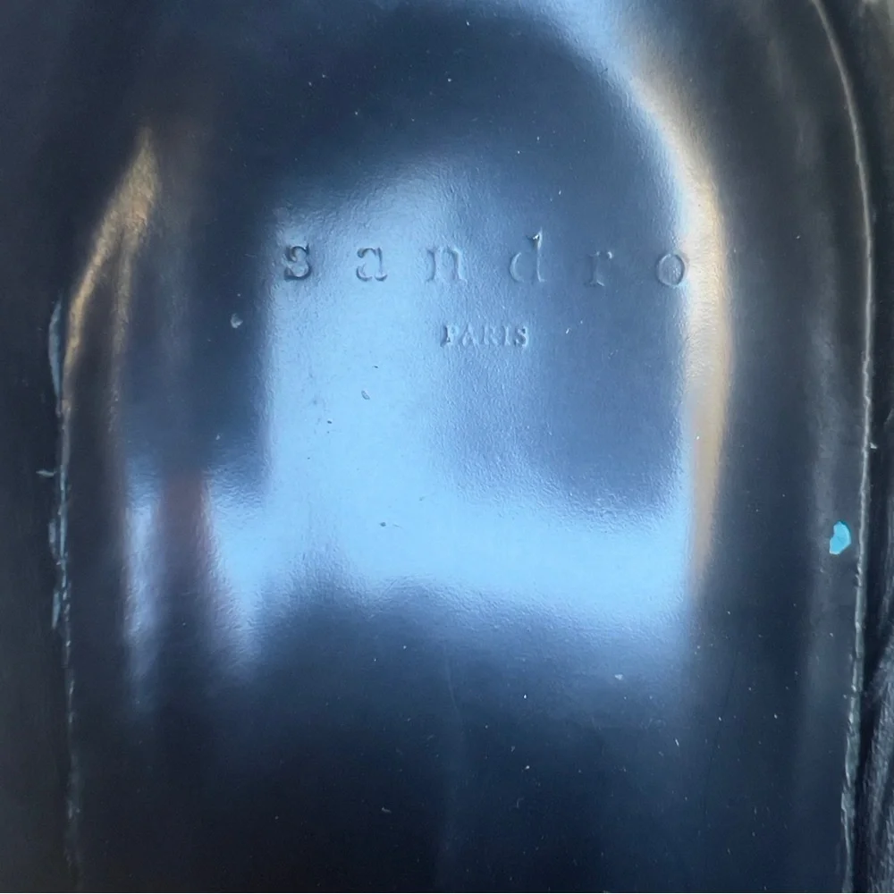 Sandro Paris leather sneakers Hermes red brown white soles 10.5 us - Picture 9 of 9